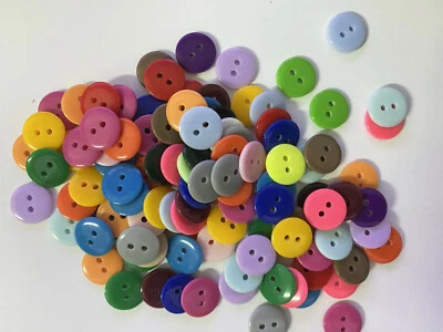 14mm 2-holes Round Resin Flat Buttons 120pc mixed Sewing Scrapbook Clothing Diy  - Image 1 of 2