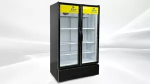 NEW Two Glass Door Refrigerator Cooler Beverage Merchandiser NSF 39" x 22" x 66" - Picture 1 of 6