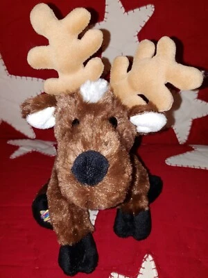 GANZ Webkins Brown Reindeer Plush Stuffed Animal Elk Moose Antlers NO CODE HM137 - Image 1 of 4