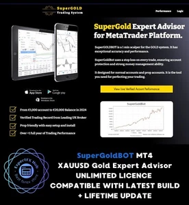SuperGoldBot MT4 Gold Expert Advisor Metatrader Robot Unlimited Licence - Picture 1 of 10