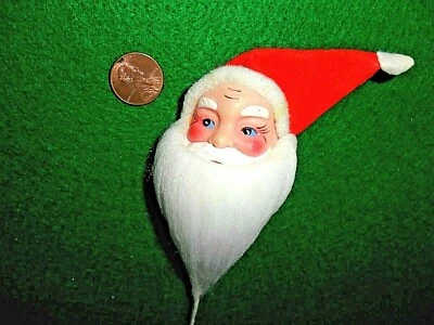 De colección Celuloide Santa 1 1/2" Cabeza en Alambre Hecho en JAPÓN Foto 1 de 3