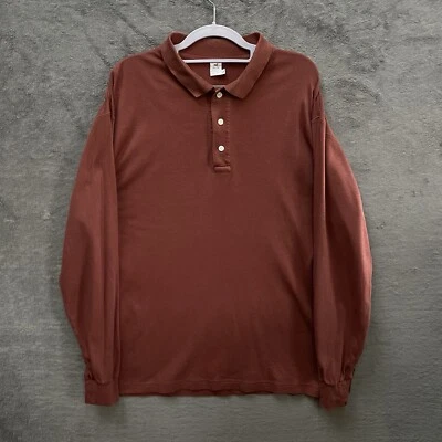 Peruvian Connection Mens Large Burgundy Long Sleeve Top Pima Cotton - Image 1 of 4