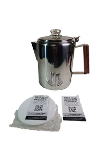 COLETTI Bozeman 9 Cup Percolator Coffee Pot Stainless Steel Camping Sportsman - Picture 1 of 13