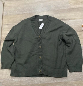 Lou & Grey Army Green Cardigan Sz L Sold Out 2019 NWT $89 - Picture 1 of 6