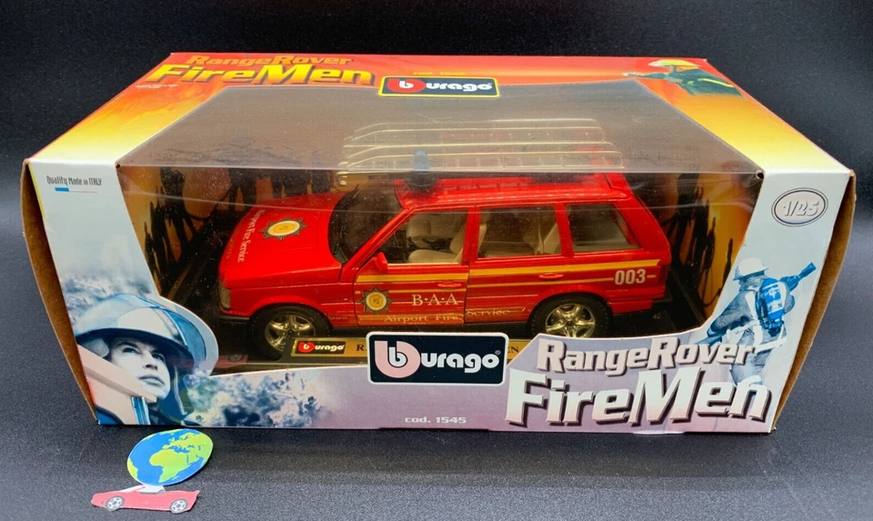 Bburago Range Rover FireMen, automodello scala 1:24 - 1:25, vintage (1685) - Immagine 1 di 4