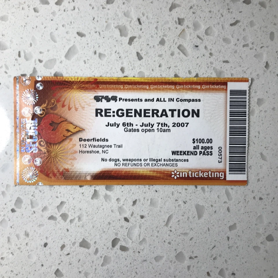 Ticket Stub - STS9 RE:GENERATION 07/07/07, Deerfields, NC - Image 1 of 2