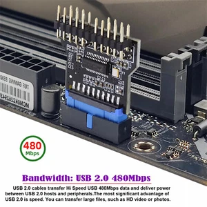 Neu CY 19pin USB 3.0 Header 1 auf 2 USB2.0 9Pin Female Extension HUB Adapter - Bild 1 von 8