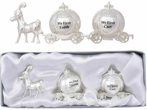 Cinderella Pumpkin Carriages My First Tooth and Curl Keepsakes Set Baby Gift - Picture 1 of 5