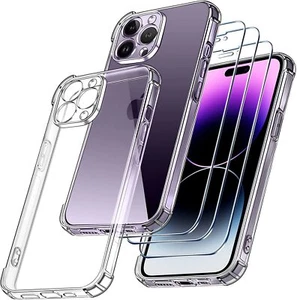 AntiChoc Coque + 2 Verre Trempé pour iPhone 16 16e 15 14 13 12 11 Pro MAX/X/XR 8 - Photo 1/14