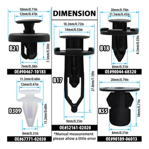 100PCS Bumper Clips Retainer Rivet FENDER TRIM Car Push Pin FASTENER PANEL 7-9mm - Bild 1 von 19