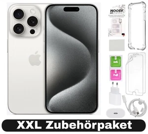 Apple iPhone 15 Pro - 128 GB - Titan Silber - XXL Starterset- Zustand: SEHR GUT - Bild 1 von 4
