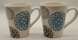 Rachael Ray Pendulum Coffee Tea Mug Cup 12 oz Set of 2 Mediterranean Stoneware - Picture 1 of 6