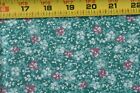 By 1/2 Yd, Vintage, Green & Pink Calico on Green Cotton, Fabric Traditions, V82