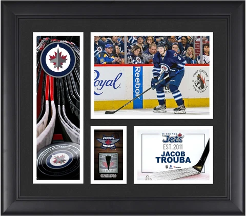 Jacob Trouba Winnipeg Jets Framed 15x17 Collage w/a Piece of GU Puck Cover