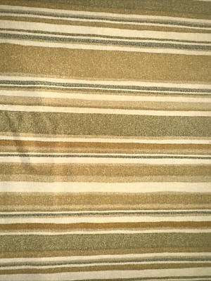 2003 Robert Allen Tan Green White Stripe Teflon Decor Fabric BTY #1 - Image 1 of 4