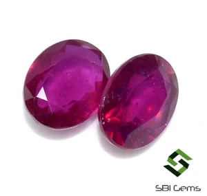4.90 CTS Natural Ruby Oval Cut Pair 9x7 mm Calibrated Faceted Loose Gemstones GF - Picture 1 of 6