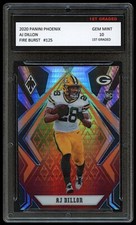 AJ DILLON 2020 PANINI PHOENIX FIRE BURST 1ST GRADED 10 ROOKIE CARD PACKERS NFL