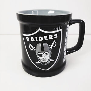 Neues AngebotOffiziell lizenzierte NFL Raiders schwarz & grau 3D erhöhtes Logo Kaffee/Becher
