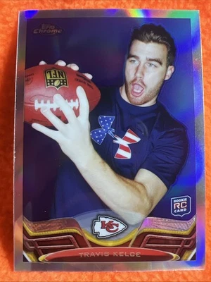 TRAVIS KELCE -SWIFT 2013 TOPPS CHROME FOOTBALL REFRACTOR RC #118 KC CHIEFS - Image 1 of 2