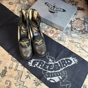 Freebird Randi nero pelle Mary Jane tacco zeppa donna taglia 10 - Foto 1 di 21