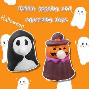 Halloween Pumpkin Bubble Blowing and Squeezing Fun Creative Gimmicks Reliev GX - Picture 1 of 20