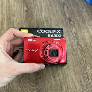Nikon COOLPIX S6300 16.0MP Digital Camera - Red With Battery - Picture 1 of 8