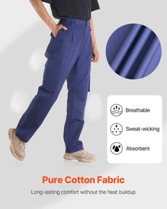  Pantalones FR para hombre, 9 oz 100 % algodón, pantalones cargo ignífugos con múltiples bolsillos - Imagen 1 de 10