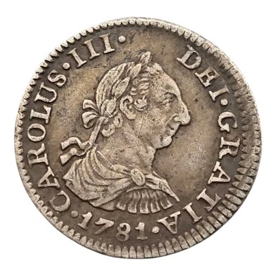 AWESOME 1781 Mexico 1 Real World Silver Coin Mo FF Xf / Au Great Condition - Image 1 of 2