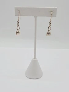 Silpada W1639 Hammered Sterling Silver Small Square Pillow Dangle Earrings - Picture 1 of 10