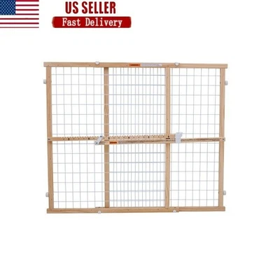 Puerta de seguridad de madera para bebés herramienta ajustable instalación gratuita se adapta a apertura de 30-50 pulgadas nueva Foto 1 de 4
