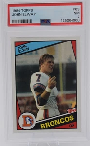 1984 Topps - John Elway #63 (RC) PSA GRADED NM 7 Rookie Card Denver Broncos HOF - Picture 1 of 3