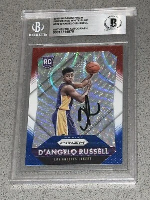 2015-16 Panini Prizm D'Angelo Russell Signed Red/White/Blue RC #322 BGS AUTO BAS - Image 1 of 2