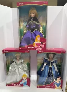 2002 Disney Princess Brass Key Porcelain Keepsake Dolls NIB -set of 3 - Picture 1 of 10