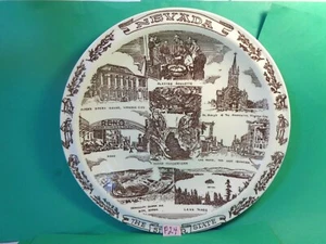 Nevada/The Silver State 10 1/2" Souvenir Plate, Vernon Kilns, USA (Used/EUC) - Picture 1 of 10