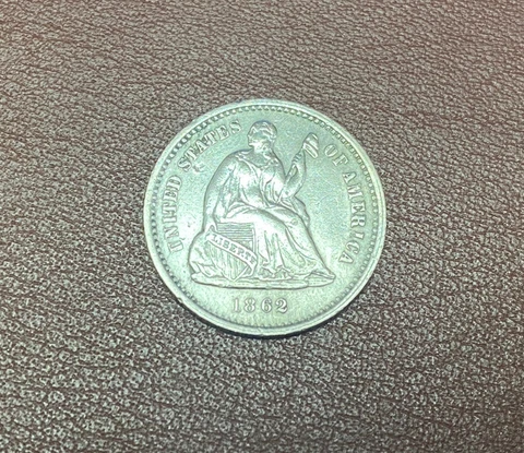 1862 U.S silver Half Dime **** Almost Uncirculated High Grade Cover