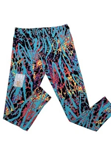 Leggings TC LuLaRoe estampado de salpicaduras de pintura multicolor se adapta a 12/18 - Imagen 1 de 1