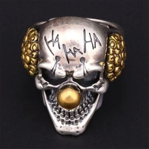 Trendy Size 7-14 Man's Unique Hollow Ring Domineering Skull Clown Exaggerated - Bild 1 von 4