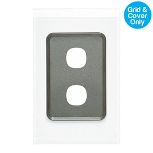 Clipsal Saturn 30 Series 2 Gang Grid & Plate Pure White | 4032VH-PW - Picture 1 of 1