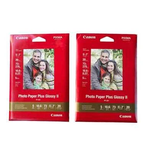 Canon Photo Paper Plus Glossy II - 5"x7", 20 Sheets - Lot Of 2 Packs - Picture 1 of 2