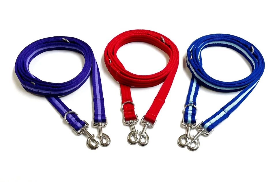 Police Style Dog Training Lead Double Ended Multi Functional 25mm Soft Webbing - Image 1 of 4