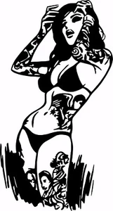 Sexy Girl Tattoo Lady Woman Laptop Car Truck Window Vinyl Decal Sticker - Bild 1 von 2