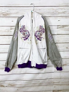 Imperious Mens Hooded Jacket 3XL Multicolor Embroidered Snake Zipped Pockets  - Bild 1 von 8