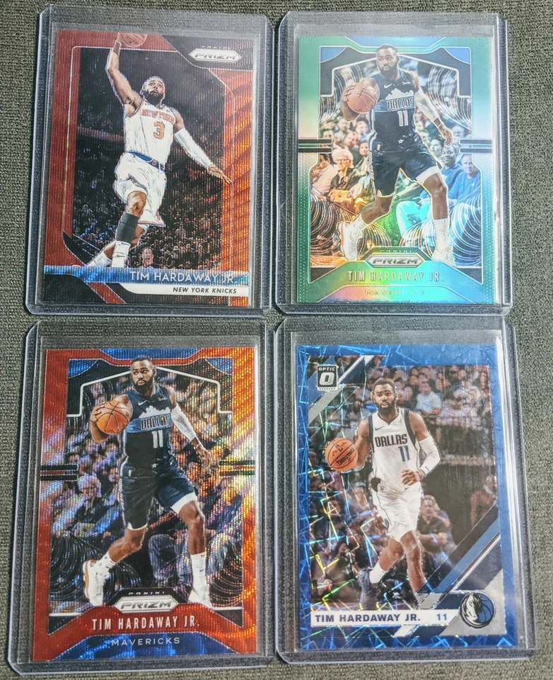 Tim Hardaway Jr 4-Card Prizm Lot: Green/Blue Velocity/Ruby Red Wave x 2  - Image 1 of 1