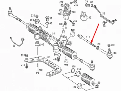 New MERCEDES-BENZ E-CLASS W210 Steering Rack Tie Rod A2103380415 - Image 1 of 4