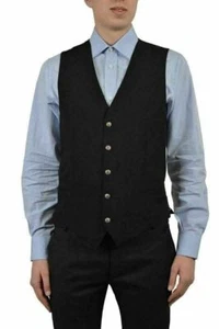Dolce & Gabbana Men's 100% Wool Black Five Button Vest US 38 IT 48 - Picture 1 of 3