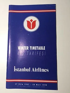 ISTANBUL AIRLINES TIMETABLE WINTER 1997/98 TURKEY SEAT MAPS - Picture 1 of 1