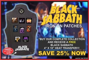 Black Sabbath Full Color Rock Iron-On Patches - NEW PACKAGING - Picture 1 of 14