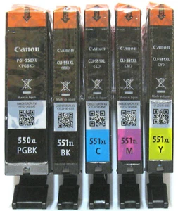 Canon Original PGI-550 XL PGBk, CLI-551 XL Bk, XL C, XL M, XL Y Set. Neu & Versiegelt - Bild 1 von 2