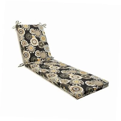  Chaise salón floral interior/exterior liso trasero 80" x 23" negro/amarillo crosby Foto 1 de 4