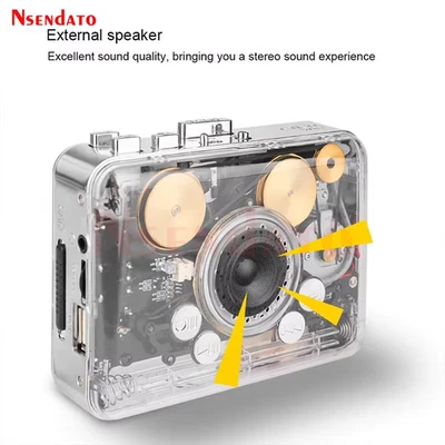 Lettore Di Cassette USB Trasparente E Convertitore Da Nastro a Mp3 Lettore Audio - Immagine 1 di 4